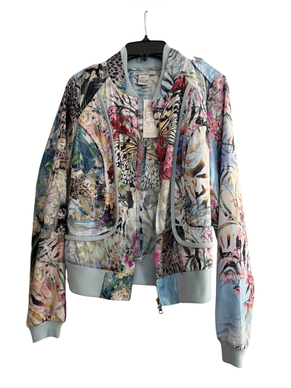 NWT Alberto Makali Floral Print Zip Jacket in Pastel Multi - Picture 2 of 8